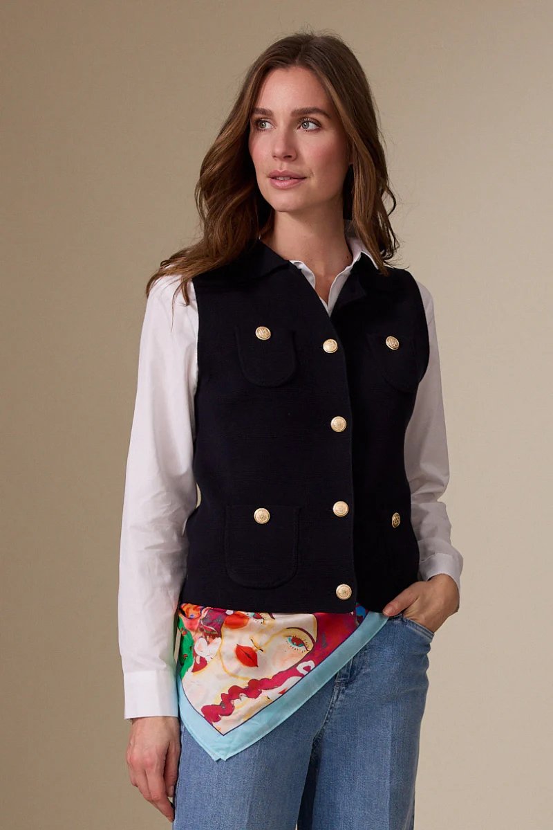 Lisa Gilet Marine-navy - Image 3